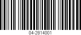 Código de barras (EAN, GTIN, SKU, ISBN): '04-2814001'