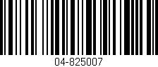 Código de barras (EAN, GTIN, SKU, ISBN): '04-825007'