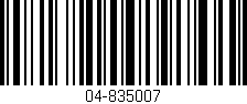 Código de barras (EAN, GTIN, SKU, ISBN): '04-835007'