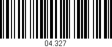 Código de barras (EAN, GTIN, SKU, ISBN): '04.327'