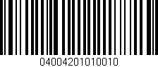 Código de barras (EAN, GTIN, SKU, ISBN): '04004201010010'