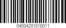 Código de barras (EAN, GTIN, SKU, ISBN): '04004201010011'