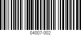 Código de barras (EAN, GTIN, SKU, ISBN): '04007-002'