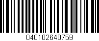 Código de barras (EAN, GTIN, SKU, ISBN): '040102640759'