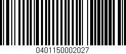 Código de barras (EAN, GTIN, SKU, ISBN): '0401150002027'