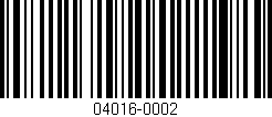 Código de barras (EAN, GTIN, SKU, ISBN): '04016-0002'