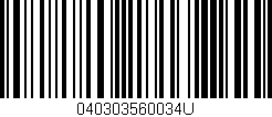 Código de barras (EAN, GTIN, SKU, ISBN): '040303560034U'