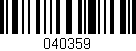 Código de barras (EAN, GTIN, SKU, ISBN): '040359'