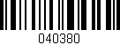 Código de barras (EAN, GTIN, SKU, ISBN): '040380'
