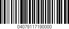 Código de barras (EAN, GTIN, SKU, ISBN): '04079117190000'