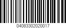 Código de barras (EAN, GTIN, SKU, ISBN): '04083302020017'