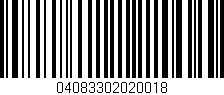 Código de barras (EAN, GTIN, SKU, ISBN): '04083302020018'