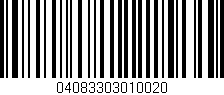 Código de barras (EAN, GTIN, SKU, ISBN): '04083303010020'