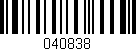 Código de barras (EAN, GTIN, SKU, ISBN): '040838'