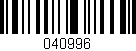 Código de barras (EAN, GTIN, SKU, ISBN): '040996'