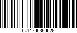 Código de barras (EAN, GTIN, SKU, ISBN): '0411700890028'