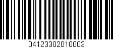 Código de barras (EAN, GTIN, SKU, ISBN): '04123302010003'