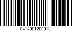 Código de barras (EAN, GTIN, SKU, ISBN): '041400120001U'