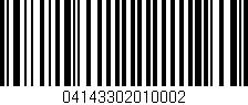 Código de barras (EAN, GTIN, SKU, ISBN): '04143302010002'