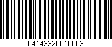 Código de barras (EAN, GTIN, SKU, ISBN): '04143320010003'