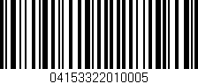 Código de barras (EAN, GTIN, SKU, ISBN): '04153322010005'