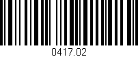 Código de barras (EAN, GTIN, SKU, ISBN): '0417.02'