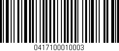 Código de barras (EAN, GTIN, SKU, ISBN): '0417100010003'