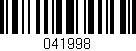 Código de barras (EAN, GTIN, SKU, ISBN): '041998'