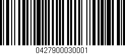 Código de barras (EAN, GTIN, SKU, ISBN): '0427900030001'