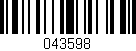 Código de barras (EAN, GTIN, SKU, ISBN): '043598'