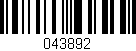 Código de barras (EAN, GTIN, SKU, ISBN): '043892'
