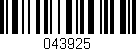 Código de barras (EAN, GTIN, SKU, ISBN): '043925'