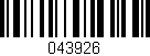 Código de barras (EAN, GTIN, SKU, ISBN): '043926'