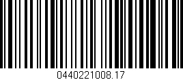 Código de barras (EAN, GTIN, SKU, ISBN): '0440221008.17'