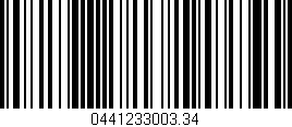 Código de barras (EAN, GTIN, SKU, ISBN): '0441233003.34'