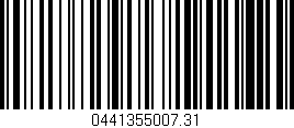 Código de barras (EAN, GTIN, SKU, ISBN): '0441355007.31'