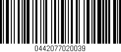 Código de barras (EAN, GTIN, SKU, ISBN): '0442077020039'