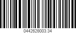 Código de barras (EAN, GTIN, SKU, ISBN): '0442628003.34'