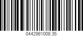 Código de barras (EAN, GTIN, SKU, ISBN): '0442981008.35'