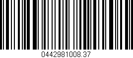 Código de barras (EAN, GTIN, SKU, ISBN): '0442981008.37'