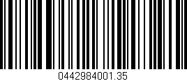 Código de barras (EAN, GTIN, SKU, ISBN): '0442984001.35'