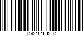 Código de barras (EAN, GTIN, SKU, ISBN): '0443191003.34'