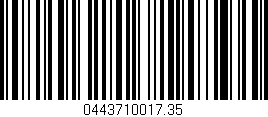 Código de barras (EAN, GTIN, SKU, ISBN): '0443710017.35'