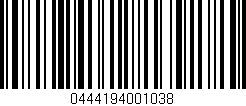 Código de barras (EAN, GTIN, SKU, ISBN): '0444194001038'
