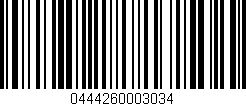Código de barras (EAN, GTIN, SKU, ISBN): '0444260003034'