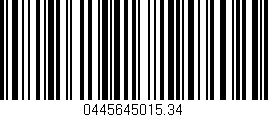 Código de barras (EAN, GTIN, SKU, ISBN): '0445645015.34'