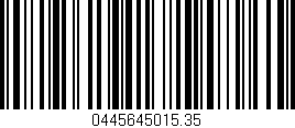 Código de barras (EAN, GTIN, SKU, ISBN): '0445645015.35'