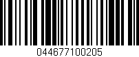 Código de barras (EAN, GTIN, SKU, ISBN): '044677100205'