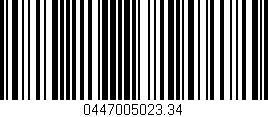 Código de barras (EAN, GTIN, SKU, ISBN): '0447005023.34'