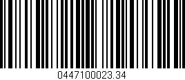 Código de barras (EAN, GTIN, SKU, ISBN): '0447100023.34'